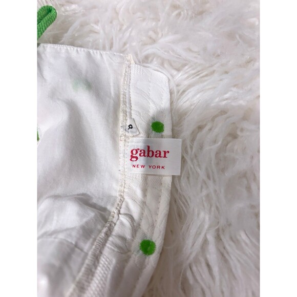 GABAR Vintage 70s White Green Dots Belt Tassels Flower Bathing Swimsuit Fits XS - Picture 4 of 9